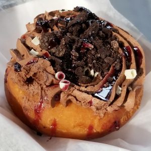 chocolate raspberry truffle donut