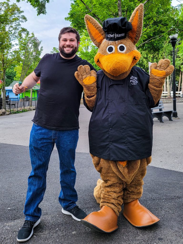 Alex with Kennywood's Chef Kenny Kangaroo