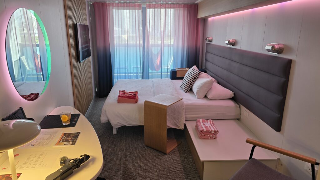 Virgin Voyages Scarlet Lady Cruise Ship Sea Terrace Room Queen Size Bed