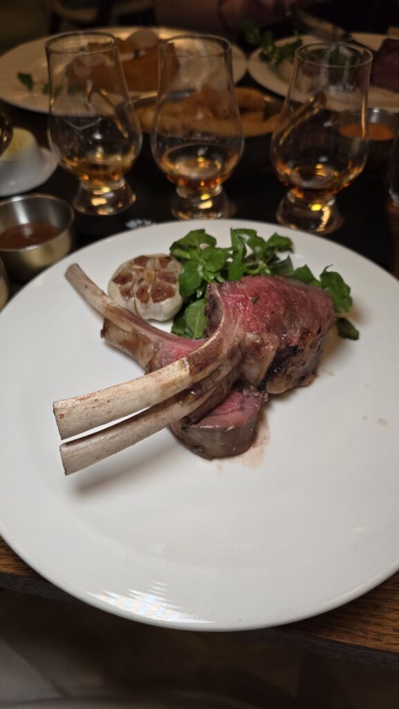 Lamb Chops at The Wake on the Virgin Voyages Scarlet Lady Cruise Ship.